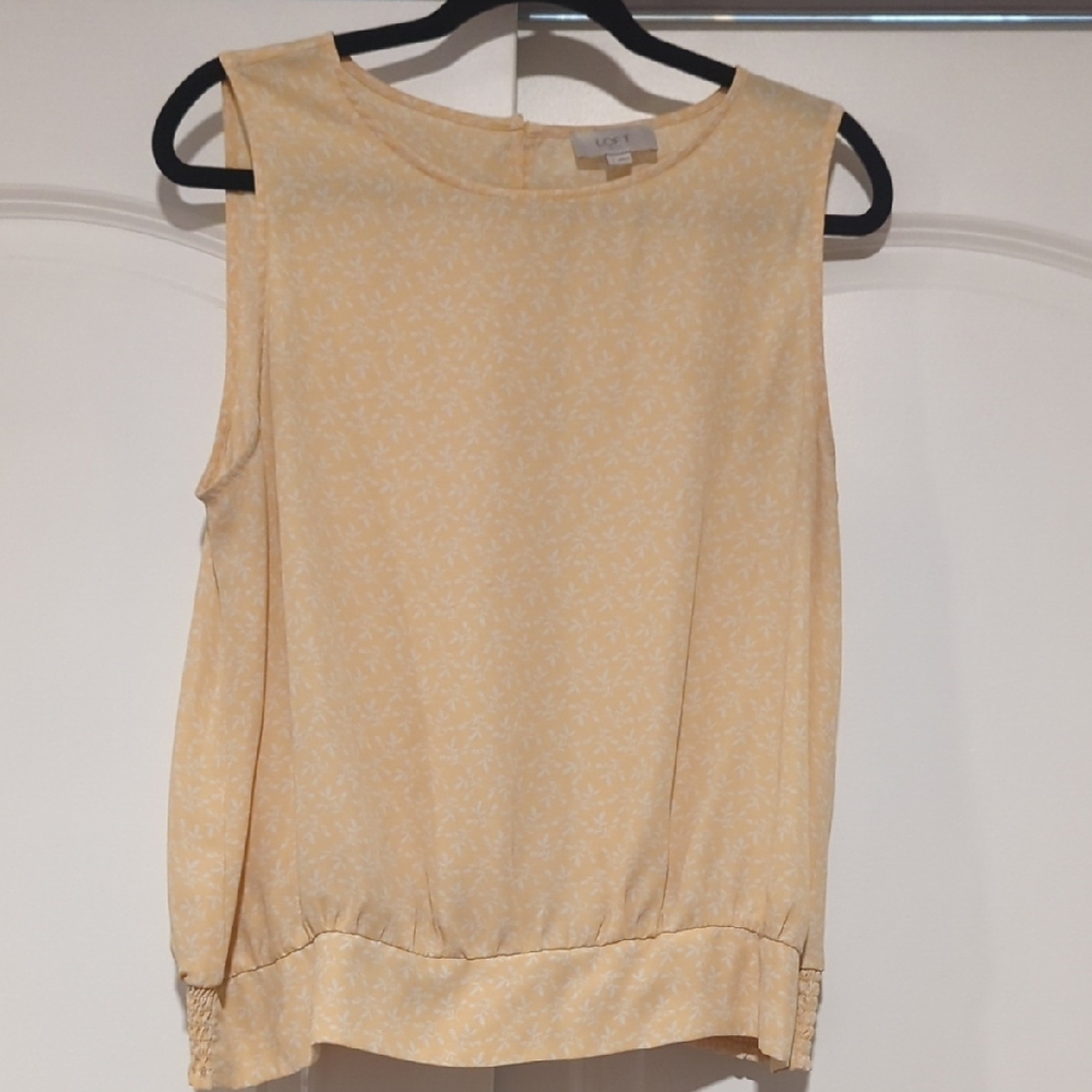 LOFT Soft Yellow Sleeveless Blouse